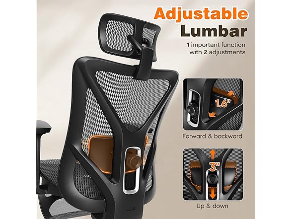 GABRYLLY Ergonomic Office Chair w-Footrest