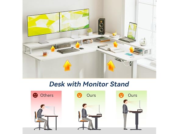 AODK L-Shape Electric Desk, 59"x48"
