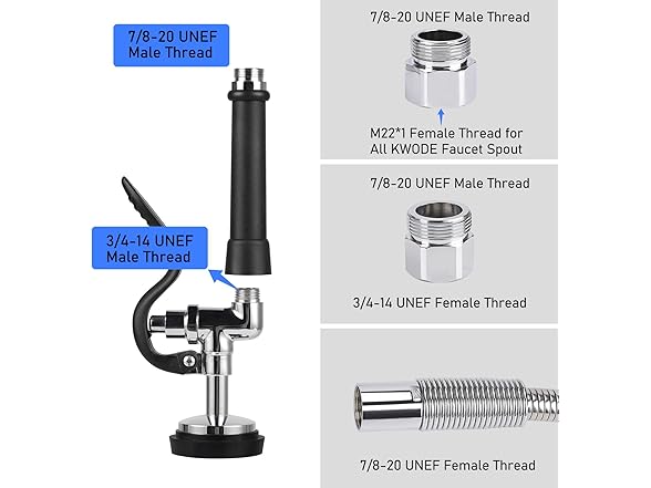 TBER Spray Valve 38" Pre-rinse Hose