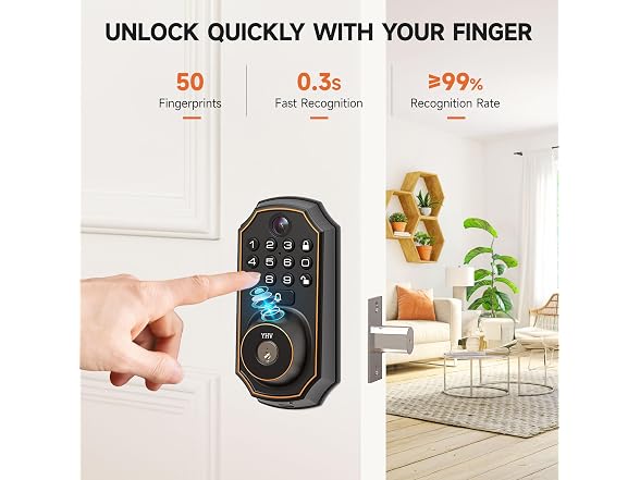 YHV Keyless Entry Door Lock with Camera Fingerprint