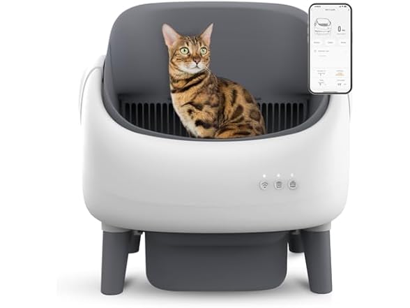 Open-Top Self Cleaning Litter Box, Automatic Litter Box with (Open Box)