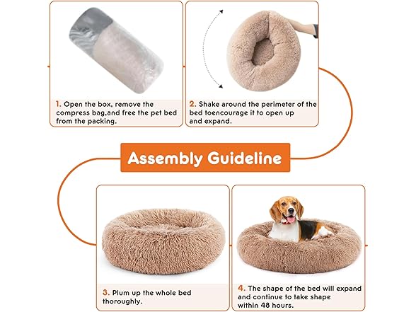 FITION Dog & Cat Bed for Indoor Cats Calming Bed