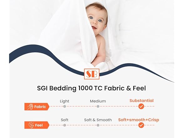 SGI Bedding 1000 TC Egyptian Cotton King