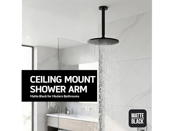SUPPLYGIANT 10 Inch Straight Ceiling Mount Shower Arm