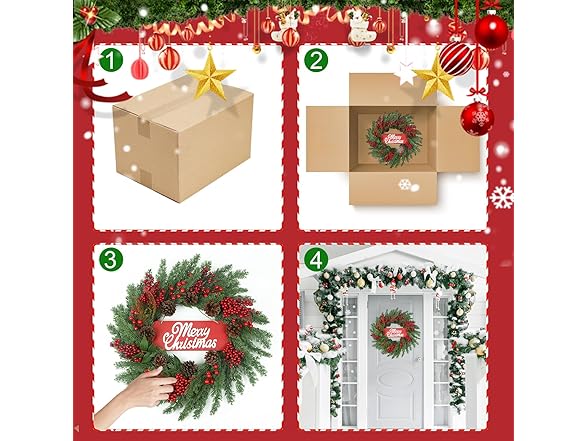 TISEMENT Christmas Wreaths for Front Door