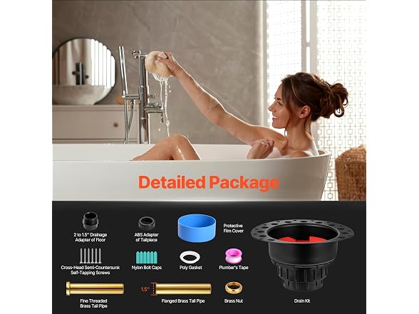 VEVOR ABS Freestanding Tub Drain Kit