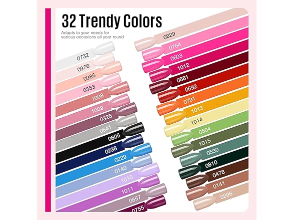 MEFA 35 Pcs Gel Nail Polish Set Seasonal Flowers