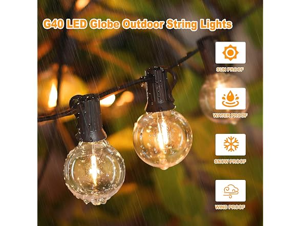 Bosceos 300FT G40 Globe String Lights