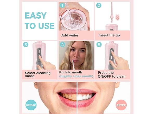 Pink Cordless Water Flosser