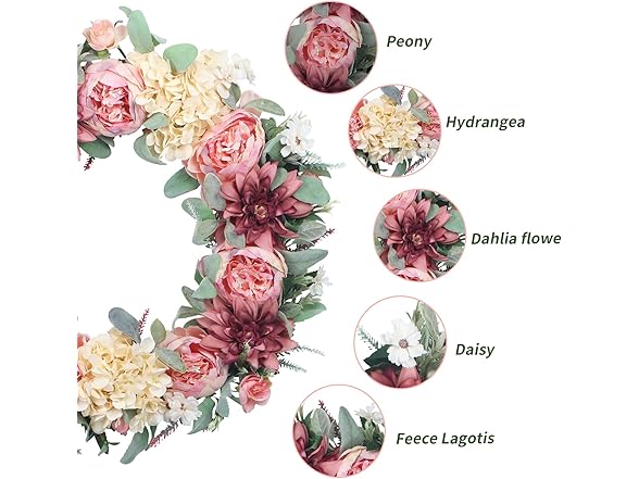 24" Pink Peony Wreath