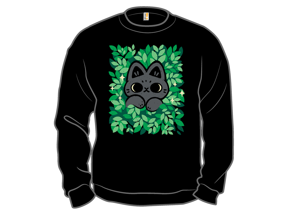 Cute Black Cat Peeking Through Green Leaves - Gallery 11