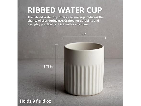 Goodies White Ribbed Water Cups (Set of 4)