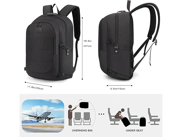 Tzowla Black 15.6" Laptop Backpack
