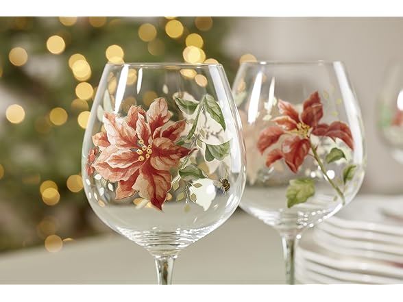 Lenox Glassware, Butterfly Meadow Balloon Wine Glasses, Set of 4