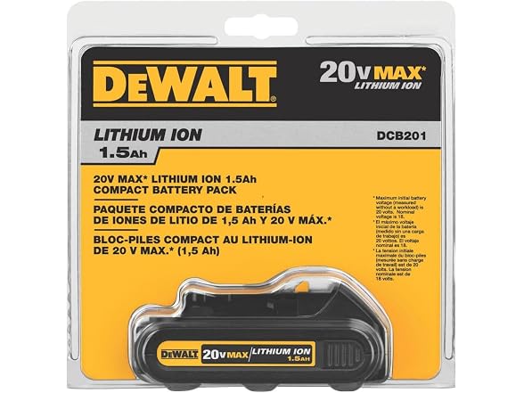 Dewalt DCB201 2PK 20V MAX Battery, Compact 1.5Ah