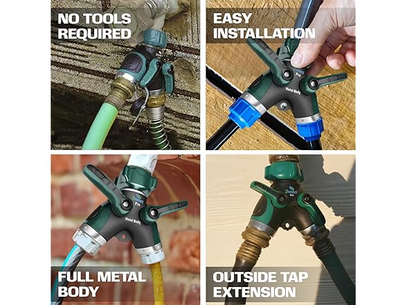 2wayz Hose Splitter 2 Way Heavy Duty Faucet Connector