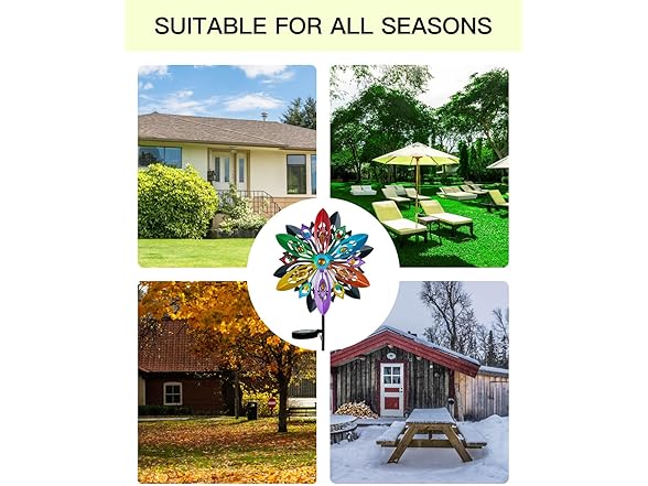 Putuo Decor Putuo Decor Solar Wind Spinners Outdoor