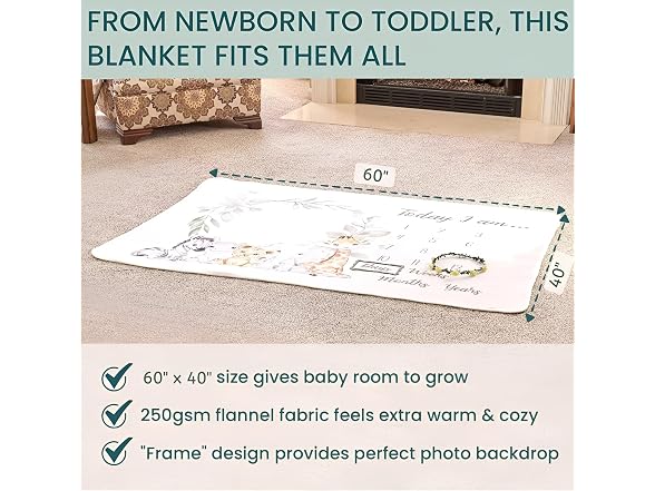 Safari Baby Milestone Blanket