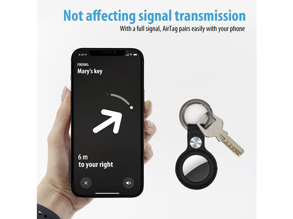 GinKouHa Genuine Leather Airtag Keychain