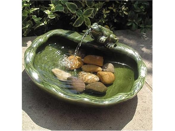 Solar Powered Ceramic Frog Water Feature