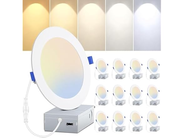 Yochoice 12 Pack 6 Inch 5CCT Ultra-Thin LED Lights