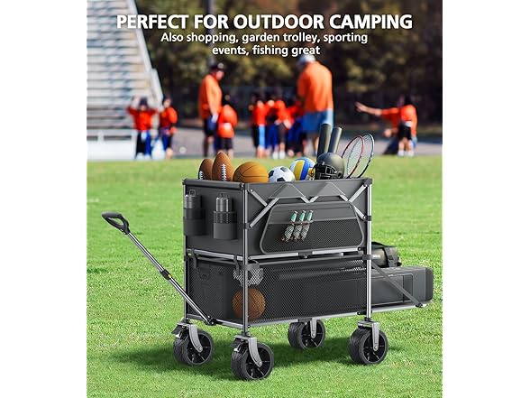 Everyfun 480Lbs Foldable Double Decker Wagon