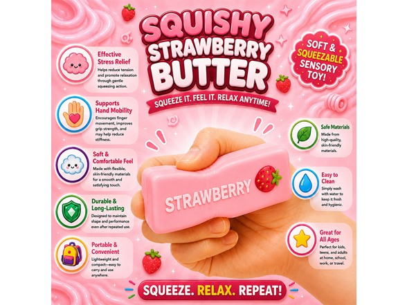 Twilight Squishy Sensory Toys Butter Strawberry - Your Choice