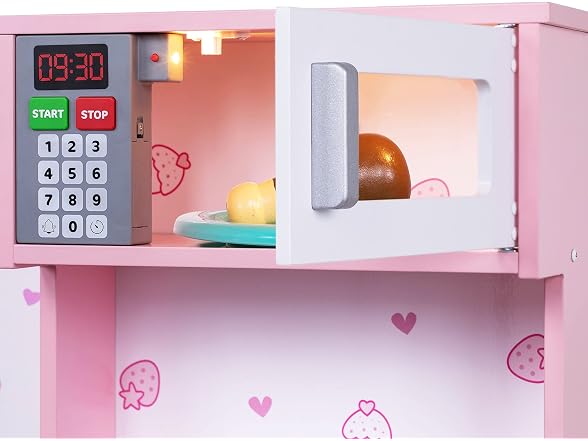 Kitchen set pink cookie backsplash