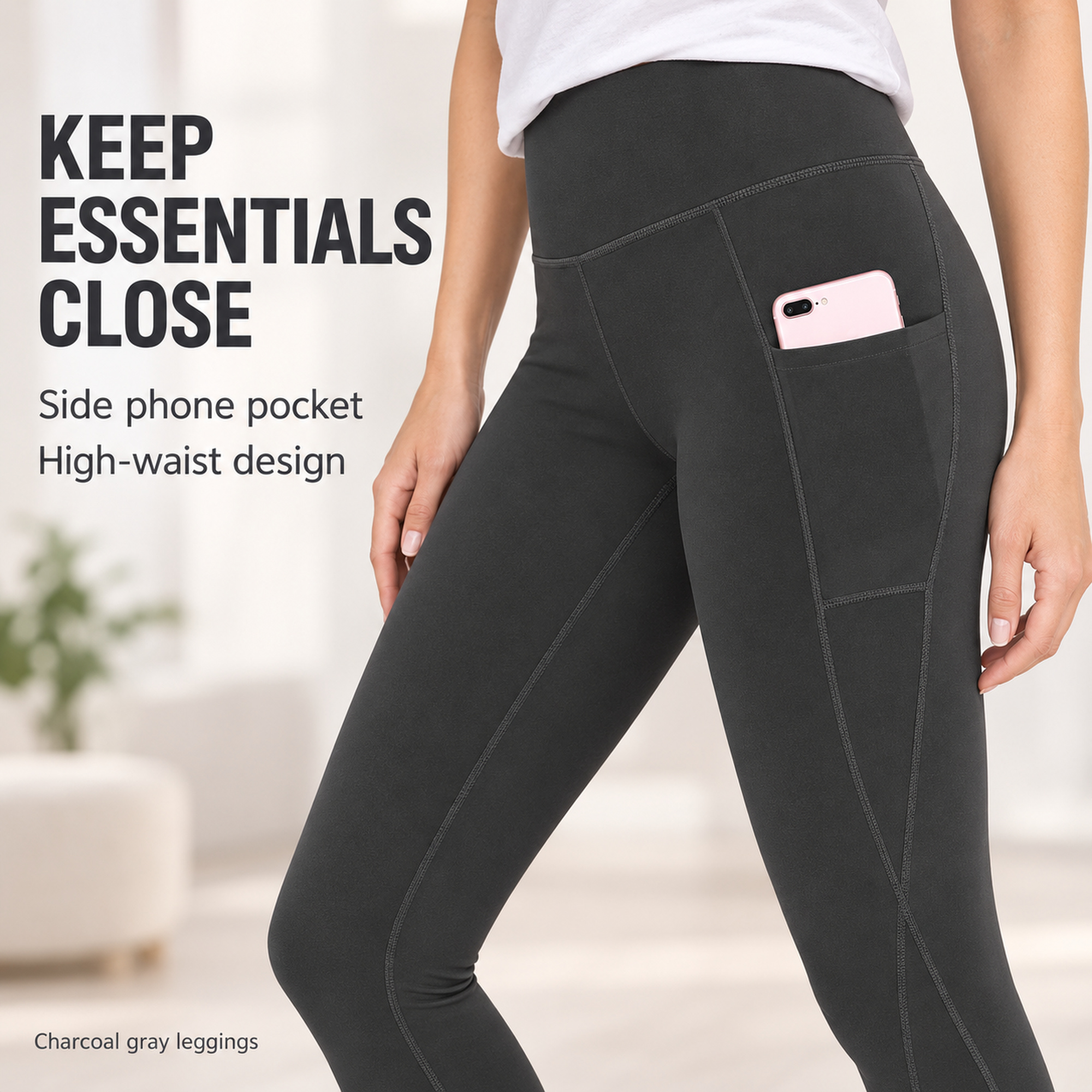 Womens High Waist Leggings - Gallery 12