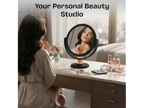 Danielle Vanity Mirror Black Rose Gold 1x 5x