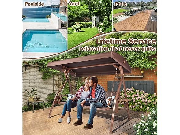 ZZW 8036 Textilene Patio Swing Curved-frame