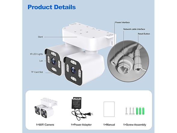 Xparkin Dual Lens Outdoor Cameras | 2.5/5K