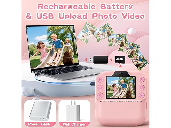 Coxlame Kids Camera with Instant Print