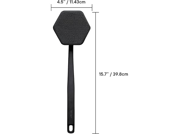 TOOLETRIES Silicone Back Scrubber for Shower, Body Brush - Charcoal