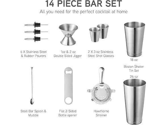 COOK WITH COLOR 14 PC Bartender Kit
