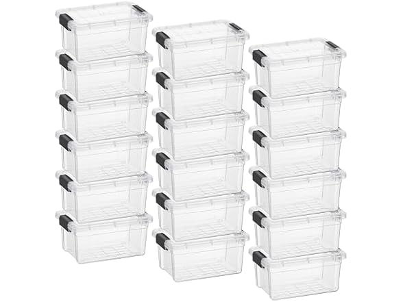 Superio Clear Storage Box with Lid, 3.5 Quart 18 Pack