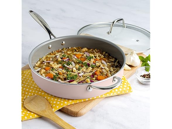 Goodful Ceramic 4Qt Deep Saute Pan w/Lid
