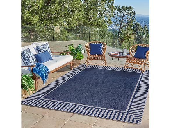 Gertmenian Flatweave Rug 9x13 Klano Navy