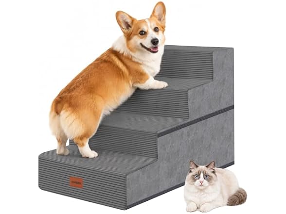 NAPWAYS Dog Stairs for Small Dogs, 18"
