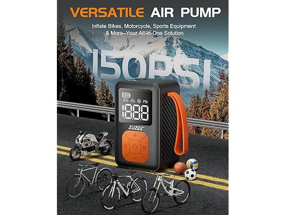ZUZEE Mini Bike Pump 150PSI Electric
