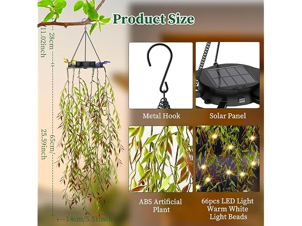 KagoLing Solar Light Outdoor Fake Plants