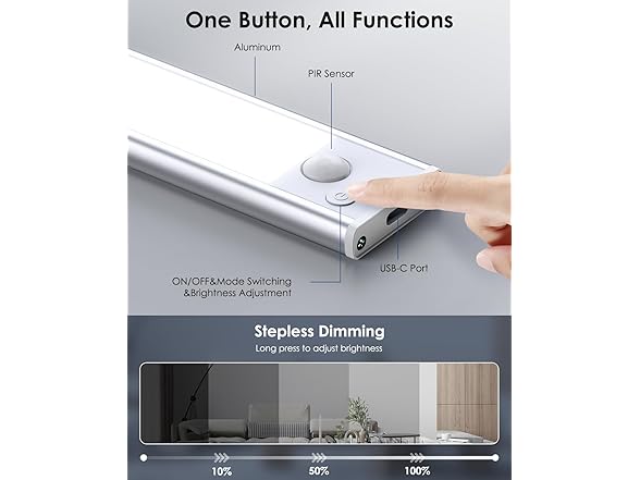 VerRon 5 Pack Under Cabinet Lighting 6500K