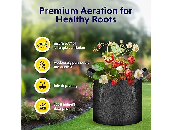 Simple Deluxe 10Gal Grow Bags 5pk