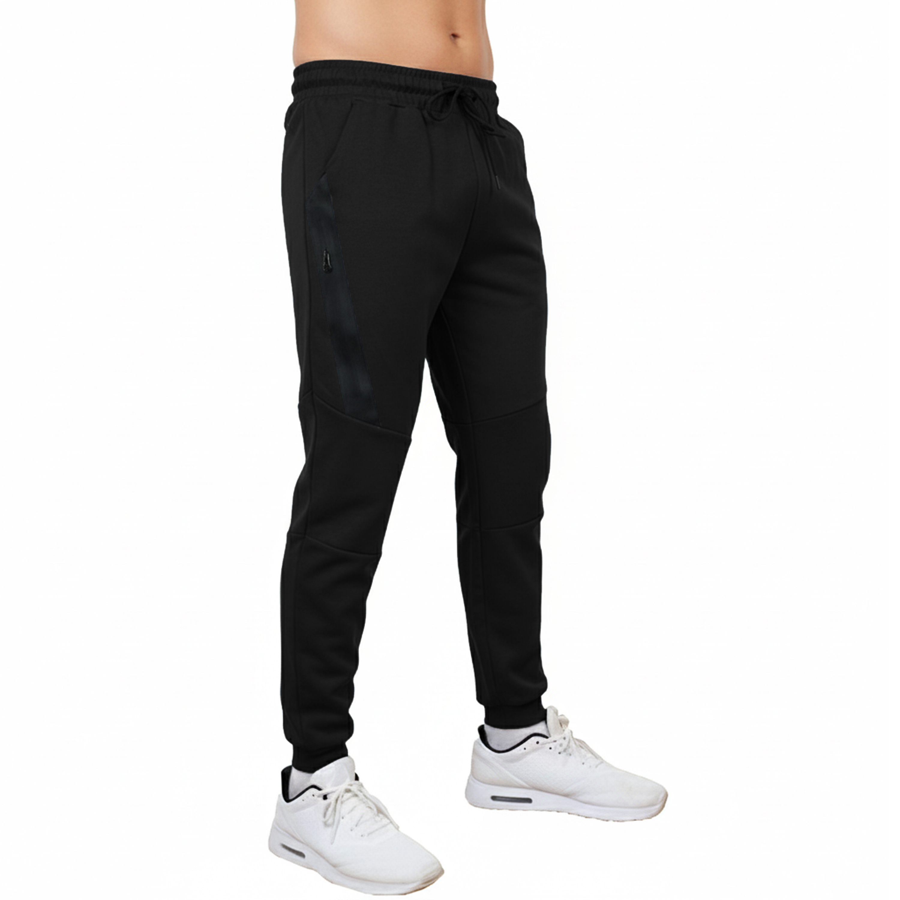 3Pk Asst Mens Tech Joggers w-Stripe Zip Patch - Gallery 20