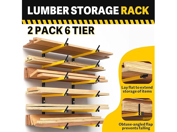 GREENER Lumber Storage Rack Folding w/ 6-Levels, 2 Ct