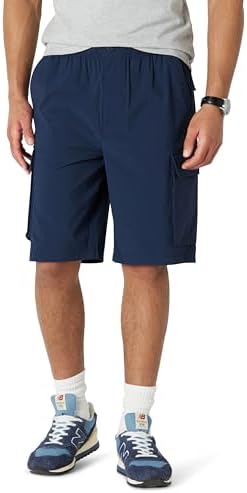 Amazon Essentials Men's Loose-Fit 11" Long Cargo Short, Navy, Large
