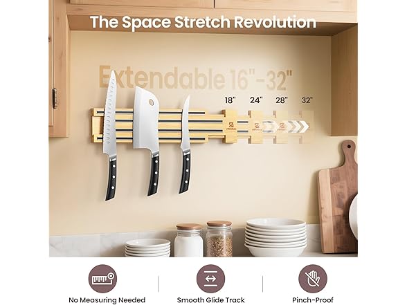 Wooden Magnetic Knife Holder for Wall