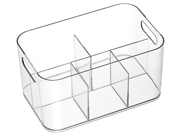 $7.99, Was $9.99, 20% Off! 5-Compartment Clear Plastic Bin dealfomo