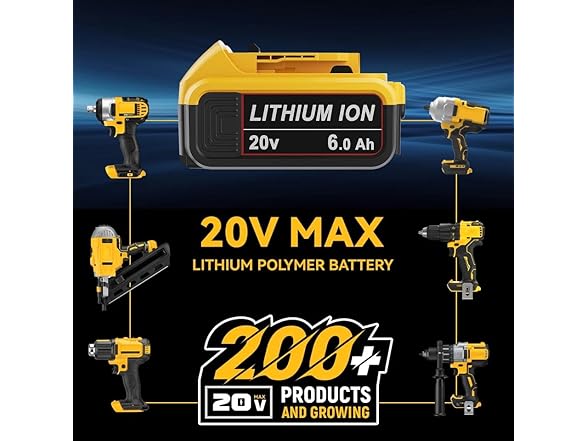 LONG FIT DCB205 2-Pack 20V Max 6.0AH for Dewalt