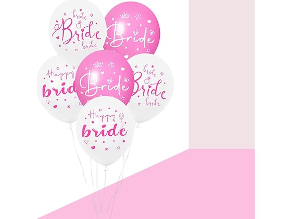 White Pink Bride Balloons - 30PCS